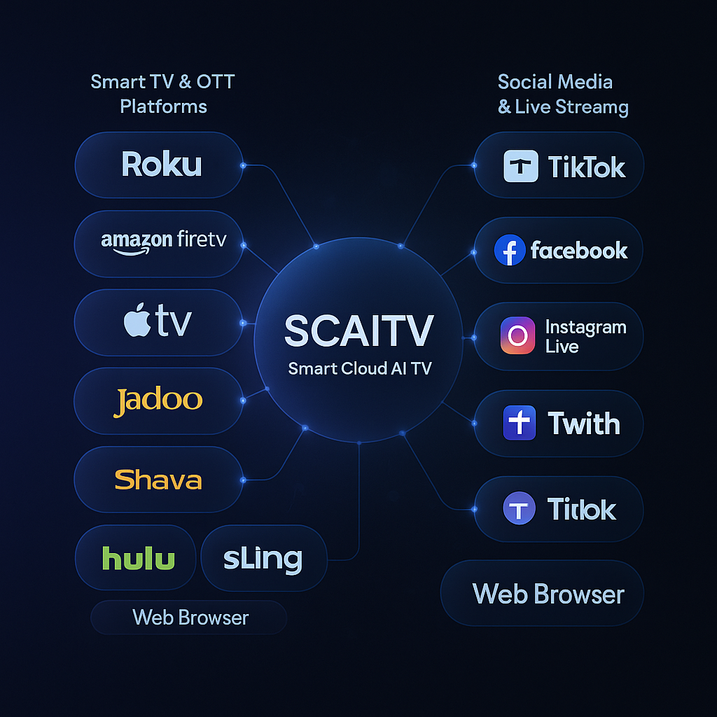 SCAITV social and OTT distribution map